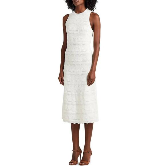 Ralph Lauren Collection Sleeveless Sweater Dress Midi Lux Cream Knit $2490 L NWT - Picture 3 of 16